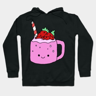 Strawberry Milkshake Kawaii Design Hoodie